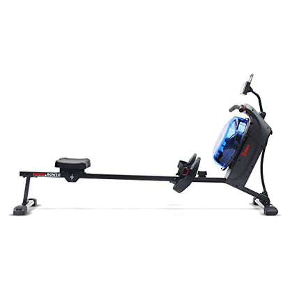 Sunny Health & Fitness Smart Hydro + Magnetic Dual Resistance Water Rower - color: Blue