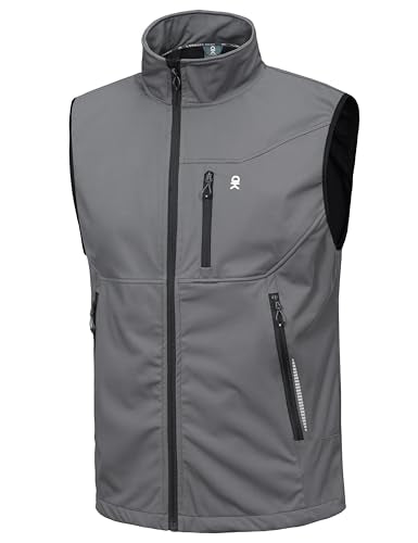 Little Donkey Andy Men's Lightweight Golf Vest Outerwear - color: Reflective Gray, size: Medium