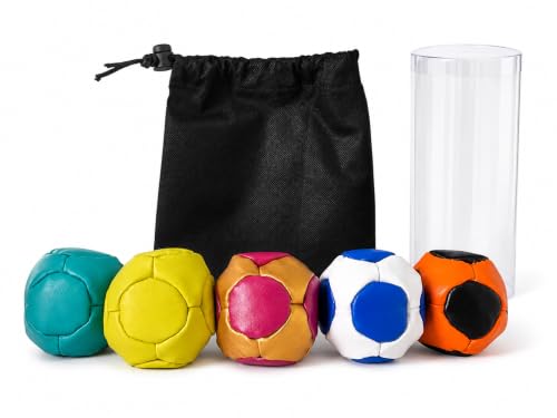 Footbag Set, Durable Soccer-Style Kick Balls & Carry Bag - color: 506-5pcs