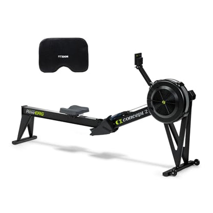 Concept2 RowErg Model E Indoor Rowing Machine with Tall Legs - PM5 Monitor, Device Holder, Adjustable Air Resistance, Easy Storage with FitXion Seat Cushion