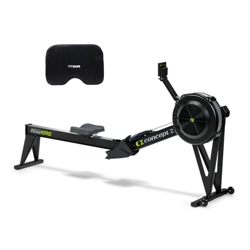 Concept2 RowErg Model E Indoor Rowing Machine with Tall Legs - PM5 Monitor, Device Holder, Adjustable Air Resistance, Easy Storage with FitXion Seat Cushion
