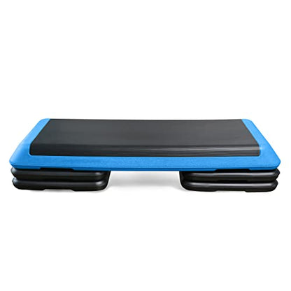 Tone Fitness Compact Aerobic Step Platform | Exercise Step - style: Black/Blue
