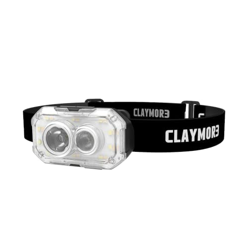 Claymore HEADY+ Black - Super Bright 600LM Led Headlamp, USB-C Rechargeable Headlight, Waterproof, Wearable Light for Outdoors, Backpacking and Work, Camping & Fishing - color: Heady+ (Black)