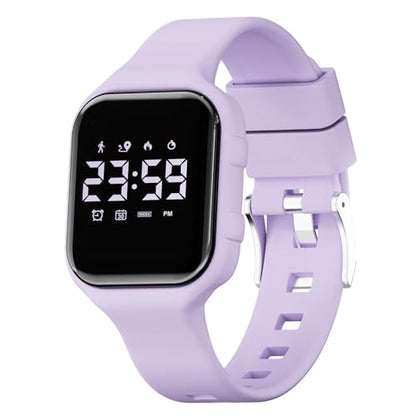 GOLDEN HOUR Kids Digital Sport Watches with Fitness Tracker, Alarm Clock, Stopwatch, No App Waterproof Birthday Gifts for Girls and Boys Ages 4-12 - color: Purple