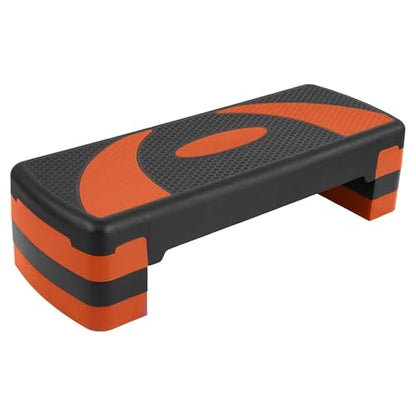 Fitvids Workout Step Aerobic Platform – 31" Exercise Step with 3 levels Adjustable Height – nan – - color: Tangerine