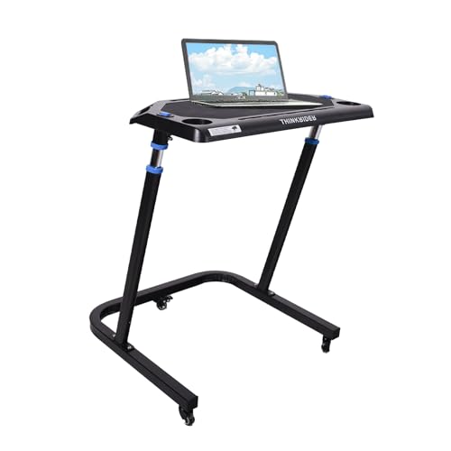 ThinkRider Adjustable Bike Desk - Rolling Laptop Cart for Stationary Bike or Trainer - Exercise While Working or Watching TV Standing Desk