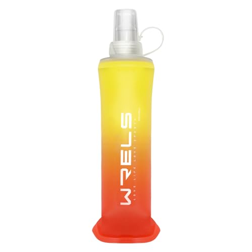 Soft Flasks TPU Soft Water Bottles Folding Soft Running Water Flask Small for Outdoor Sports Hiking Hydration Pack 8oz/17oz Hiking Cycling Climbing - color: Yellow-250ml