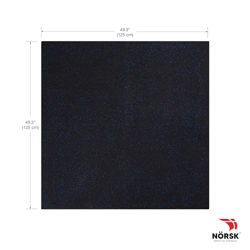 Norsk Rubber-Tec Gym Floor Tiles, Black/White Flecks, 4-Pack