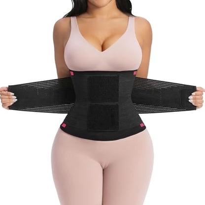 YIANNA Waist Trainer Sauna Sweat Waist Cincher Tummy Control Body Shaper - color: Rose, size: Small