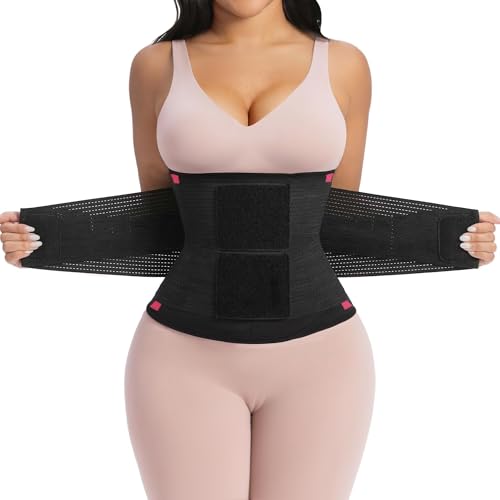 YIANNA Waist Trainer Sauna Sweat Waist Cincher Tummy Control Body Shaper - color: Rose, size: Medium