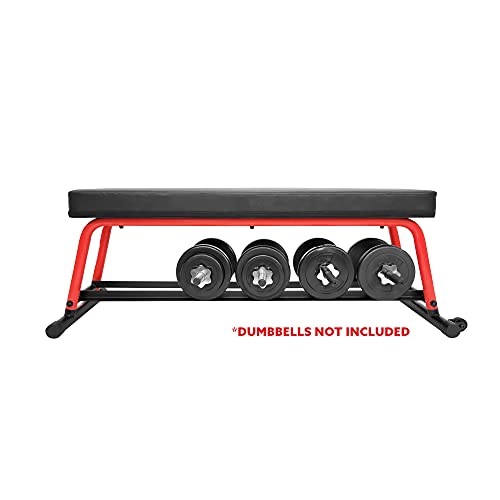 Sunny Health & Fitness Heavy-Duty Weight Bench for Home Gym Training - color: 2. Red
