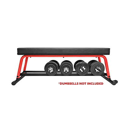 Sunny Health & Fitness Heavy-Duty Weight Bench for Home Gym Training - color: 2. Red