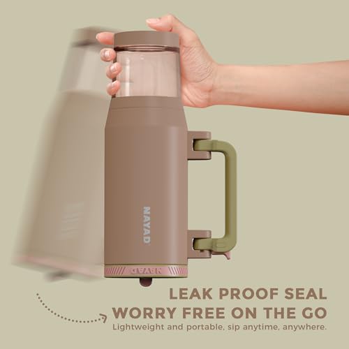 23oz Insulated Tumbler with Foldable Handle & 10oz Snack/Pill Container - color: Light brown