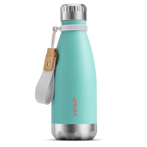 Kids Water Bottle-12 oz Leak Proof Insulated Water Bottle with Carry Rope - color: Teal, size: 12 Ounces