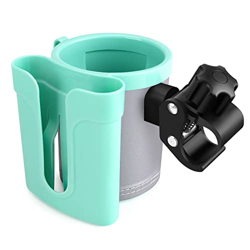 Accmor Stroller Cup Holder with Phone Keys Holder, 3-in-1 Universal Cup Holder, Drinks Bottle Holder for Stroller, Bike, Wheelchair, Walker, Scooter - color: Grey Green