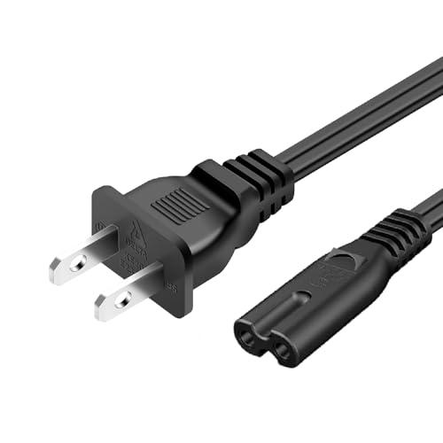 Power Cord Charging for Under Desk Elliptical Machine, fit for YOSUDA, GUGTTR, WESTIONC, ANCHEER 2 Prong AC Charger Cable 6.6 FT