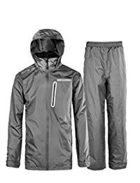 Men Women Rain Suits Waterproof Rain Gear Jacket and Pants for Golf Fishing - color: Graphite, size: Small