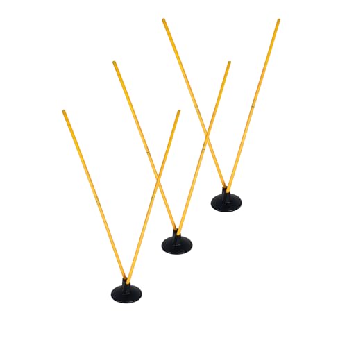 Soccer Agility Poles Set with Base, Speed and Agility Training Equipment Football Outdoor Sports Equipment for Practice Drill - style: Pack of 3