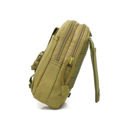 Belt Pouch, Tactical Molle Phone Pouch EDC Utility Pouches Waist Bag Packs, Small Cell Phone Holster Gear Tool Gadget Pocket for Men Running - color: Strap Khaki