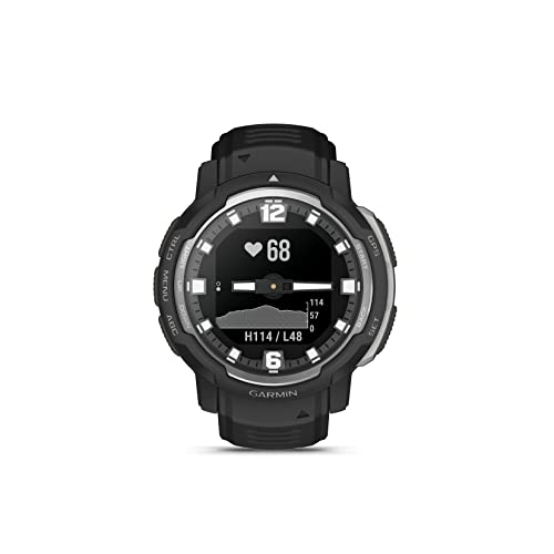 Garmin Instinct Crossover, Rugged Hybrid Multisport GPS Smartwatch, Black | Heart Rate Monitor, Analog Hands and Digital Display, Up to 28 Day Battery Life with Signature Series Gift Bundle - color: Standard - Black, style: Signature Gift Bundle