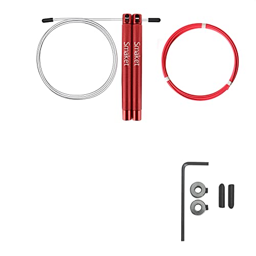 Speed Crossfit Jump Rope, easy double unders. Wire anti-entanglement. - color: Red