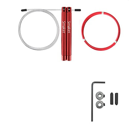 Speed Crossfit Jump Rope, easy double unders. Wire anti-entanglement. - color: Red