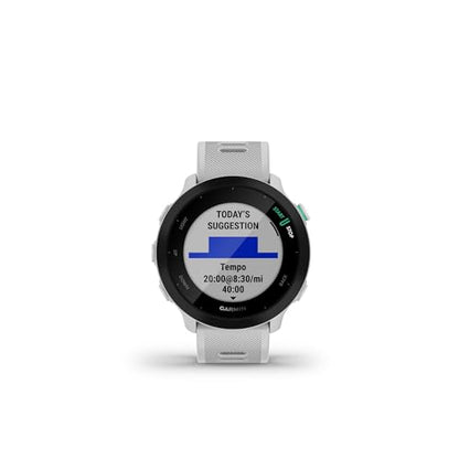 Garmin Forerunner 55, GPS Running Watch with Daily Suggested Workouts, Up to 2 Weeks of Battery Life, White - color: White