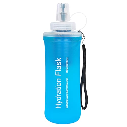 Collapsible Water Bottle with Filter for Travel Hiking Camping 700ML - color: Blue-700ML
