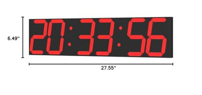 CHKOSDA Digital Wall Clock, Oversize Led Digital Clock Large Display with Auto Dimmer, Huge Countdown Timer with Remote Control, 27" Wide Led Display, 6 Digits, Wall Mount, Date and Temperature (Red) - color: Red
