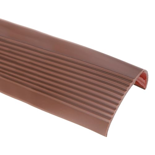 uxcell Stair Nosing, 3.3 ft (2 x 1 Inch) Vinyl Non-Slip Self-Adhesive Staircase Step Edge Protector Waterproof Stair Treads Trim for Outdoor Indoor Floors, Coffee - color: Coffee, size: 3.3 ft, 2x1 inch
