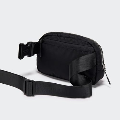 Pander Unisex Belt Bag Fanny Pack for Women with Adjustable Strap, Small Waist Pouch for Workout Running Traveling Hiking - color: Black