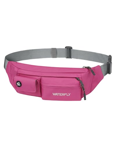 WATERFLY Small Crossbody Fanny Pack, Slim Waist Bag Chest Pouch Pink - color: Pink
