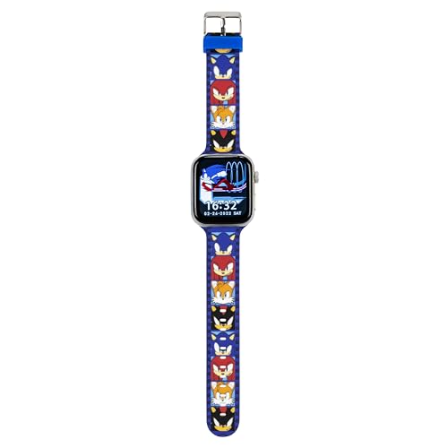 Sonic The Hedgehog Kids Smartwatch – Bluetooth Calling, Messages, Camera, Music, Sleep Tracker, Fitness & Activity Apps – 6 Watch Faces, Touchscreen, USB Rechargeable – Fits Wrists 5.5" to 8"