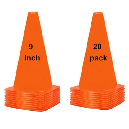 ANSLYQA Soccer Cones 9 Inch 20 Pack - color: Orange