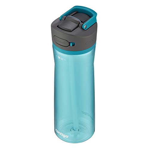 Contigo Ashland 2.0 Leak-Proof Water Bottle with Lid Lock and Angled Straw, Dishwasher Safe, Interchangeable Lid, 24oz, Juniper - color: Juniper, size: 24oz (Pack of 1), style: Single