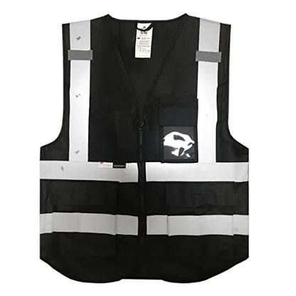 Salzmann Safety Vest | Hi Vis Reflective Vest | US ANSI/ISEA 107 - color: Black, size: X-Large