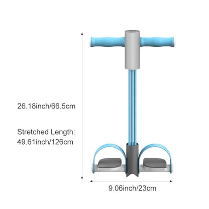 Abdominal Trainer, Sit-Up Training Equipment, 6 Tubes Fitness Elastic Pull Rope, Tension Rope Pull Up Pilate Foot Pedal Resistance Band Workout Tool Ab Shaper - color: Blue