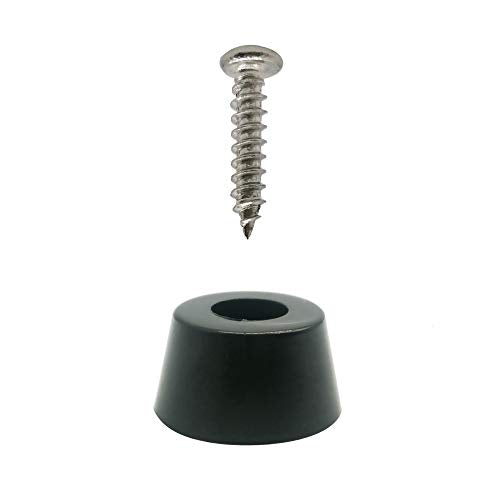 Round Rubber Feet Cutting Board Feet Non Slip Bumper with Stainless Steel Screws 0.315" H x 0.59" W - 100 Pack - size: 0.315" H x 0.59" W_100 Pack