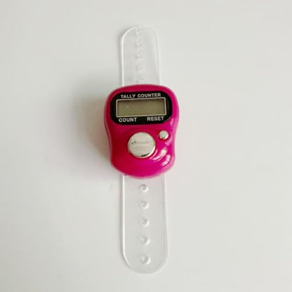 Jinshining Electronic Finger Counter Display Counter LED Digital Row Counter, Handheld Number Click Counter, Electronic Finger Counter Hand Tally Counter with Ring for Counter Counters Accessories - color: Rose red
