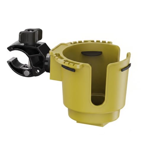 Universal Cup Holder, 0.6"-1.5" Aluminum Clamp for ATV, Motorcycle, Bike - color: Yellow