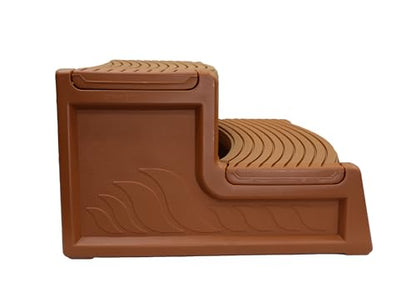 Confer Plastics Resin Multi Purpose Outdoor Non Slip Portable Spa and Hot Tub Handi-Step Deck Patio Steps Accessories, Redwood - color: Redwood