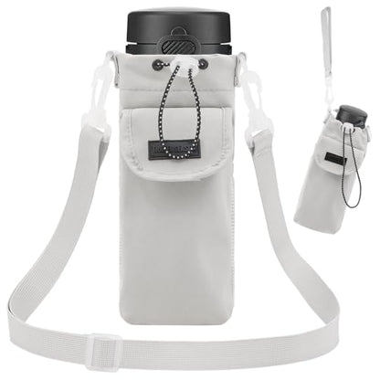 Water Bottle Holder with Strap Water Bottle Carrier with Adjustable Shoulder Handheld Strap Crossbody Water Bottle Bags Waterbottle Sling Bag Holder for Walking Hiking Camping Travelling Gym