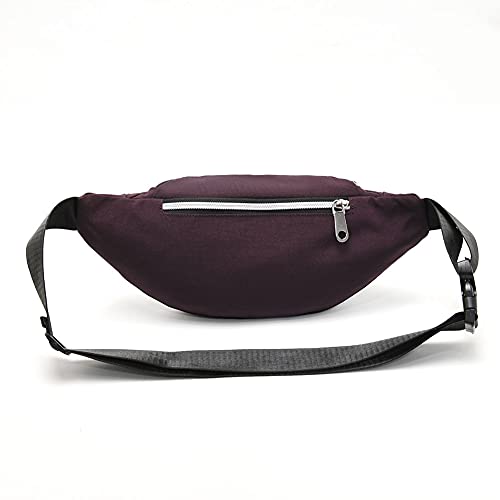 Waist Pack Bag for Men&Women - Fanny Pack for Workout Traveling Running. - color: (With headphone hole)Dark Red