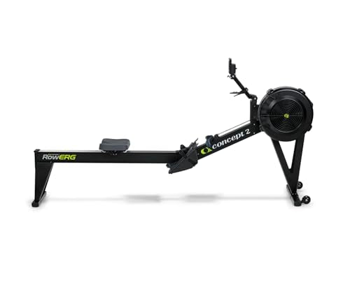 Concept2 RowErg Model E Indoor Rowing Machine with Tall Legs - PM5 Monitor, Device Holder, Adjustable Air Resistance, Easy Storage with FitXion Seat Cushion