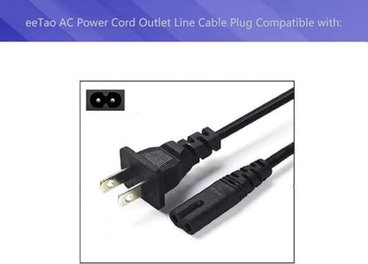 6 Feet Power Cord for MERACH MR-E32 MR-E34 ‎Under Desk Elliptical Machine
