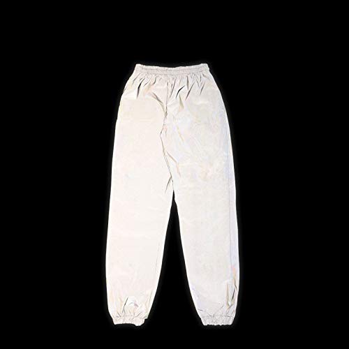LZLRUN Reflective Pants Men Brand Hip Hop Dance Fluorescent Trousers - size: X-Large