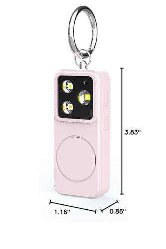 B11 Portable Lighting Women's Safety Alarm Device 150dB Buzzer Alarm Strobe Light Rechargeable with Charging Cable and Power Switch Night-time Flashlight Keychain (Pink - Lighting Alarm) - color: Pink - Lighting Alarm