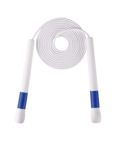 YUEDONG Ergonomic Jump Rope with Non-Slip Handle for Adults - color: Blue-White, size: 4MM