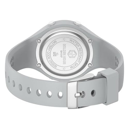 GOLDEN HOUR Waterproof Sport Women's Digital Chronograph Silicone Strap Watch - color: Grey