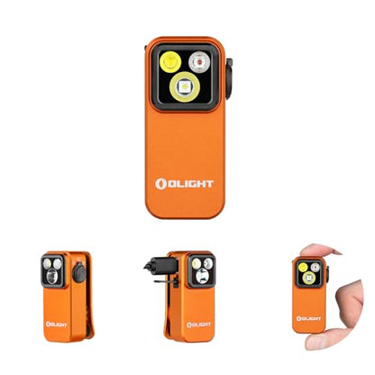 OLIGHT Oclip Pro Rechargeable EDC Clip-on Flashlight, Orange - color: Orange